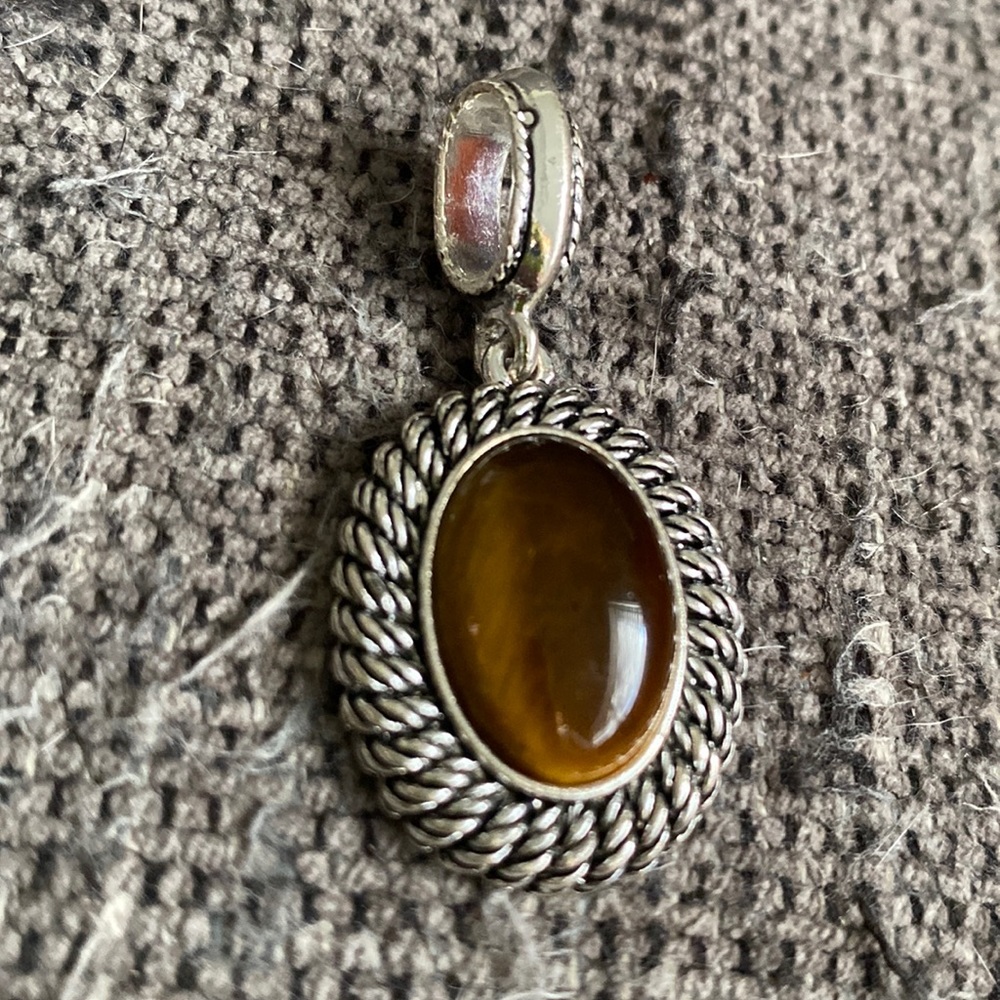Avon 2005 Silver-tone Tigers Eye Pendant